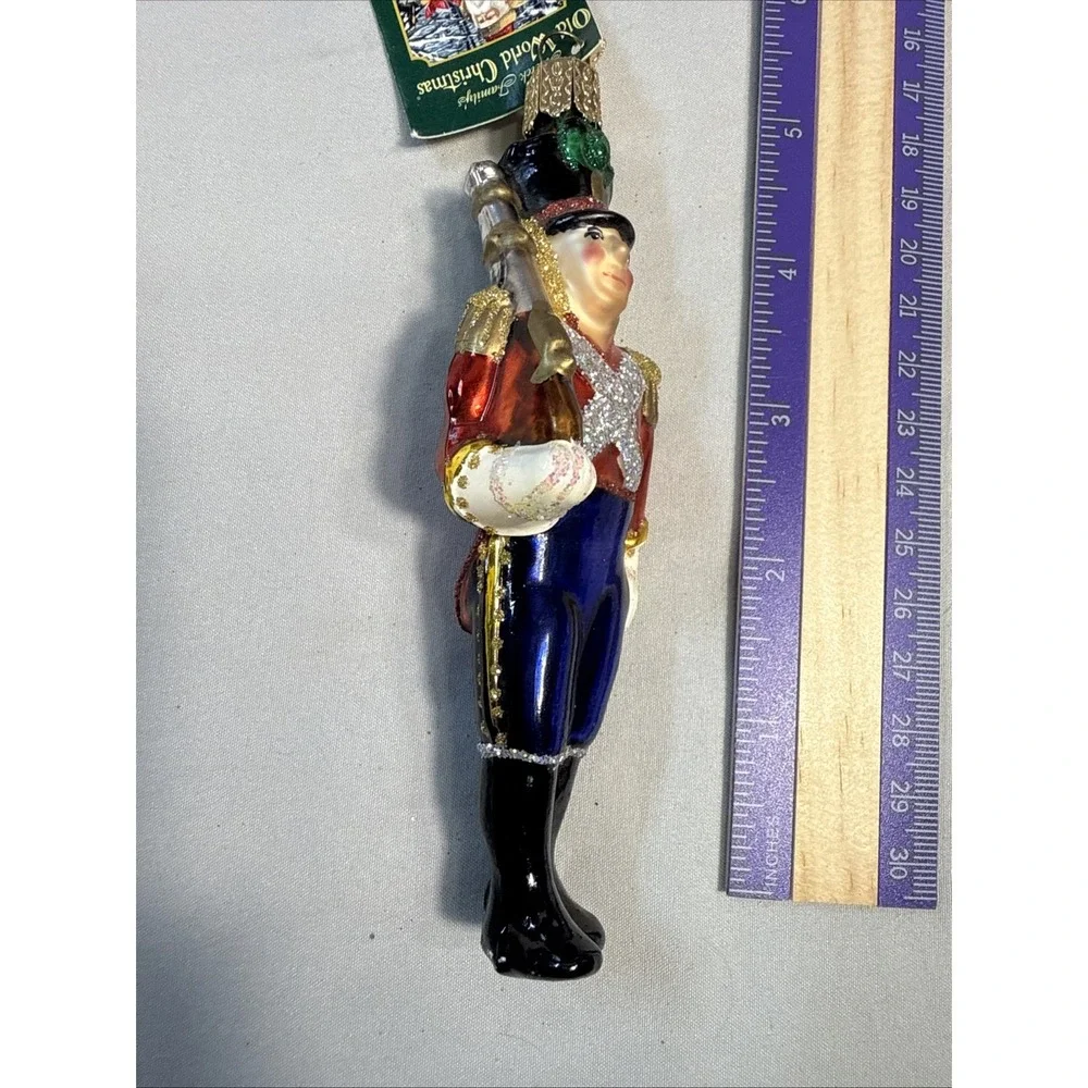 Old World Christmas Toy Soldier Nutcracker Glass Ornament with Tag